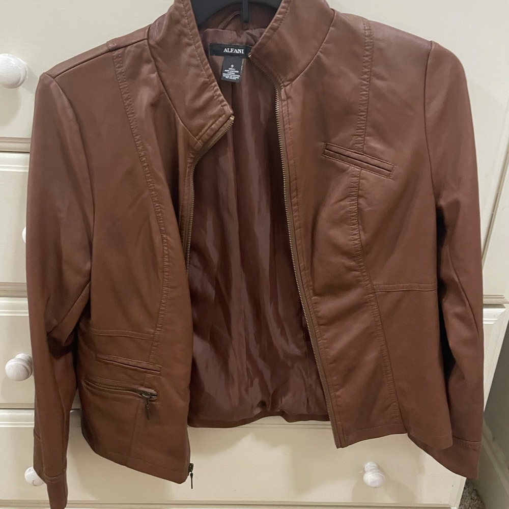 Brown leather jacket